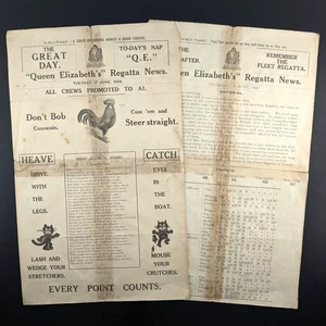 1924 Royal Navy HMS Queen Elizabeth Regatta News Boat Race Scores Original - Picture 1 of 9