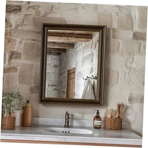 Effect Framed Wall Mirror, 16x20 Rectangle Mirror, 20"L x 16"W Retro Copper - Picture 1 of 8