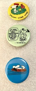 Difícil de encontrar Lote de 3 botones pinback de colección diferentes Peanuts SNOOPY películas de baile - Imagen 1 de 2