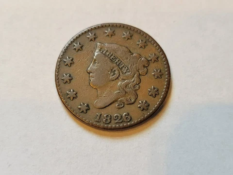 1826/5 coronet head large cent - should grade at fine plus Cover