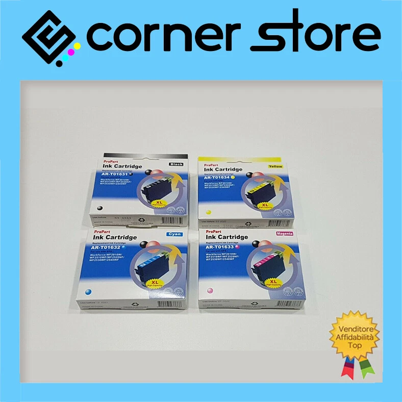 KIT 4 Cartucce Compatibili - T1631 T16XL nero+colore x Epson WF-2010-2510-2530 - Immagine 1 di 1