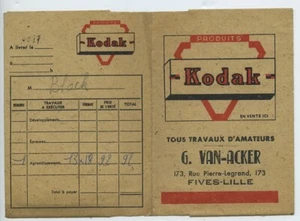 France Lille Van Acker Kodak photo advertising wallet circa 1940 - 1950 #2 - Imagen 1 de 3