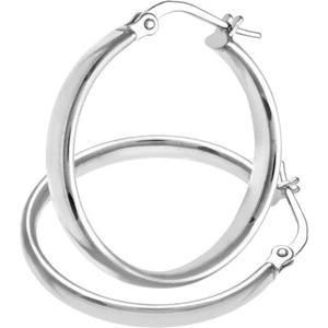 9ct White Gold Hoop Earrings 20mm Diameter by Citerna - Picture 1 of 5