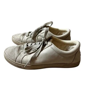 UGG Karine Snake Women's Lace up Leather Sneakers Size US 7 EU 28 Beige - Imagen 1 de 11