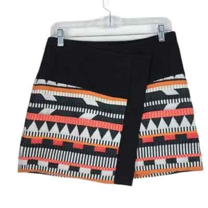 Thurley Crossover Black and Embroidered Mini Skirt sz 12 - Picture 1 of 4