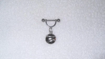 Anillo de pezón para correr en casa deportes de béisbol joyería corporal barra se vende como par de escudos Foto 1 de 2