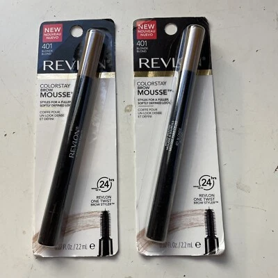 Lot of 2 NEW Revlon Colorstay Eyebrow Brow Mousse Color 401 Blonde 24 Hour Wear - Image 1 of 2