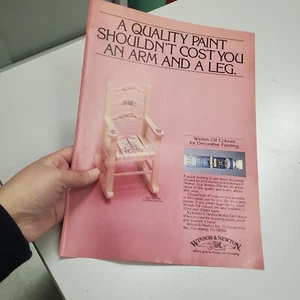 Vintage 90s Winsor & Newton Oil Paint Art Crafts Magazine Print Ad Page - Picture 1 of 5