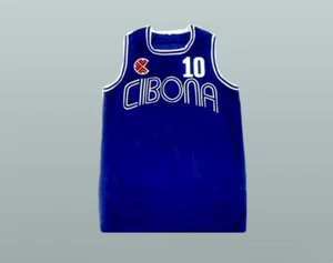 Camiseta deportiva de baloncesto cosida azul Drazen Petrovic 10 Cibona PERSONALIZADA S-6XL - Imagen 1 de 3