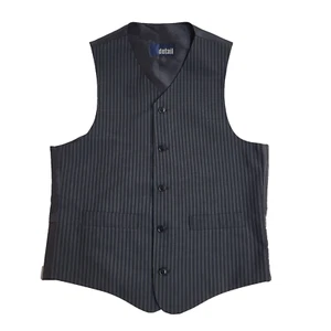 Detail Blue Striped 2 Pocket Smart Formal Waistcoat UK Men's Size M 38" - Picture 1 of 4