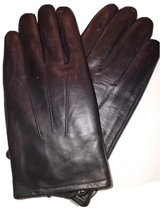 Men's Premium, Pristine Rabbit Fur Lined Leather Gloves,Black, Large - Picture 1 of 4