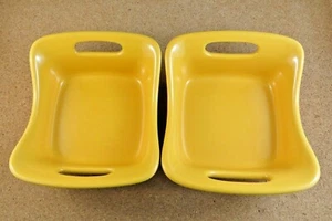 Juego de 2 cuencos para hornear Rachel Ray cerámica burbuja n marrón amarillo naranja 10 oz  - Imagen 1 de 10