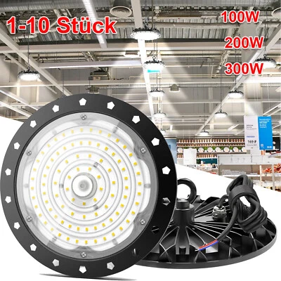 100W-300W UFO LED Hallenbeleuchtung Industrielampe High bay Hallenstrahler Lampe - Bild 1 von 4