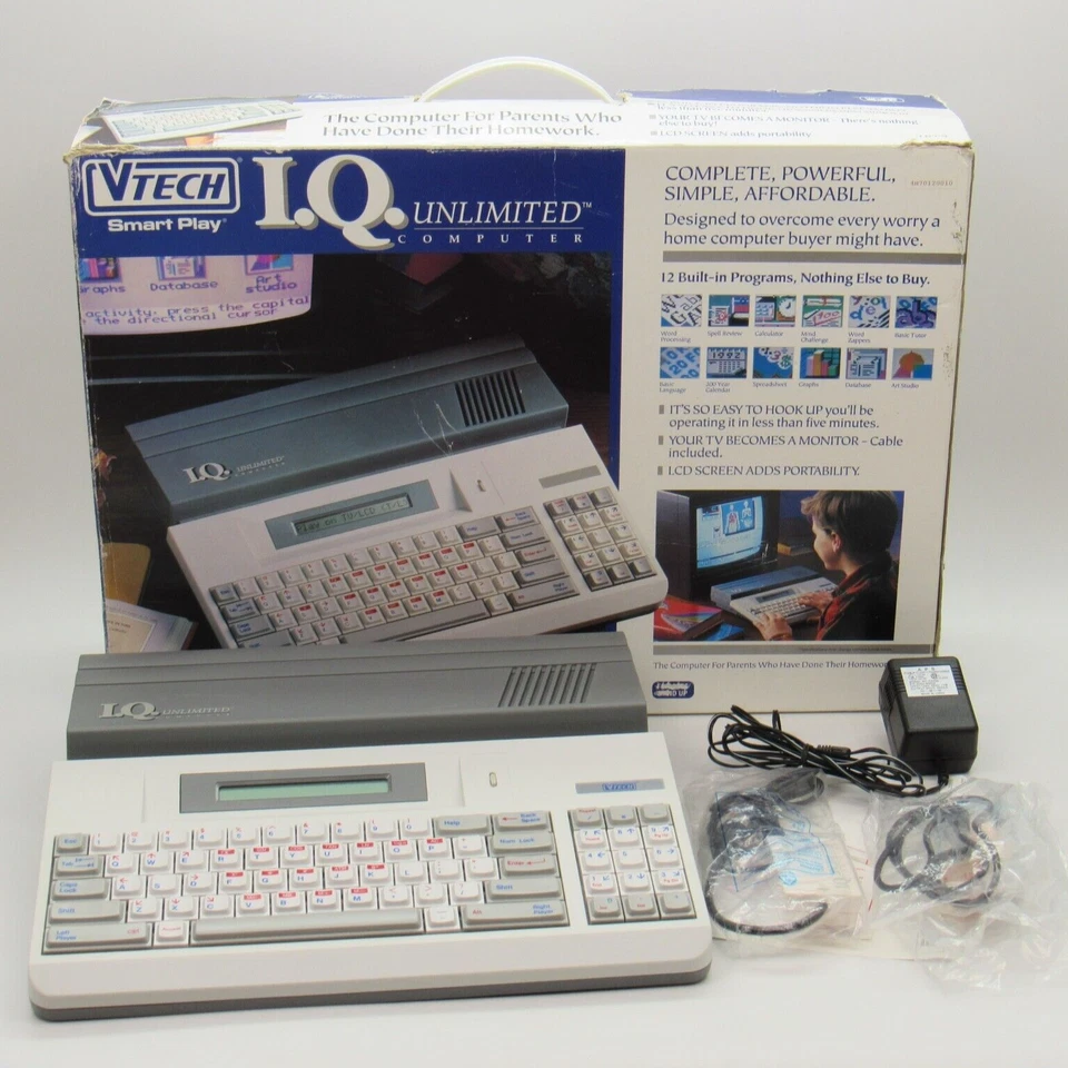 Vtech IQ Unlimited Computer Console Advantech Electronics 1991 WORKING - Image 1 of 4