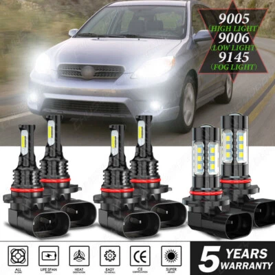 Faro LED + bombillas antiniebla para Toyota Matrix 2003 2004 2005 2006 2007 2008 -6000K Foto 1 de 4