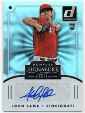 2016 Panini Donruss SIGNATURE SERIES John Lamb CINCINNATI REDS AUTOGRAPH RC 19