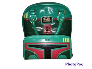 Loungefly Star Wars Boba Fett green handbag and matching wallet - Picture 1 of 9