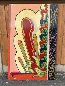 Vintage Hand Painted Panel Fairground Waltzer Memorabilia Wall Art Ref L1 15-16 - Picture 1 of 24