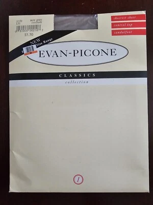 Pantimedias Evan-Picone para mujer gris control superior estilo sandalia 151 talla mediana Foto 1 de 4