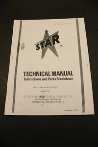 Torno de freno de disco y tambor Star Machine 1265 instrucciones y guía de piezas - Imagen 1 de 1