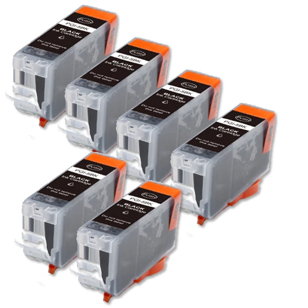 6P BLACK Quality Ink Cartridge for Canon PGI-5BK MP800 MP810 MP830 MX700 MX850 - Image 1 of 1
