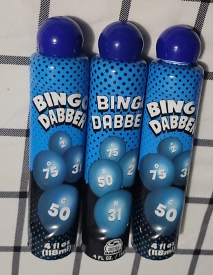 3 Pack BLUE Bingo Dabbers Bingo Dabber with easy flow and vibrant ink Color 4 OZ - Image 1 of 4