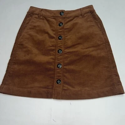 Falda Universitaria Cabi Marrón Pana Mujer Talla 4 Botones Estilo Frontal 3755 Foto 1 de 4