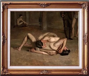 "Pittura ad olio originale arte giovane maschio nudo su tela 24""X30" - Foto 1 di 2