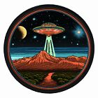 UFO Aufnäher bestickt Aufbügeln Applikation unerklärlich Mystery Alien Desert Area 51