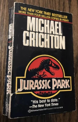 Michael Crichton Jurassic Park (1991 Ballantine) PB Canada movie  - Image 1 of 4