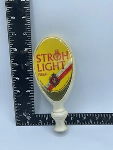 Vintage Stroh Light Beer Tap Handle Double Sided 6in Tall - Picture 1 of 2