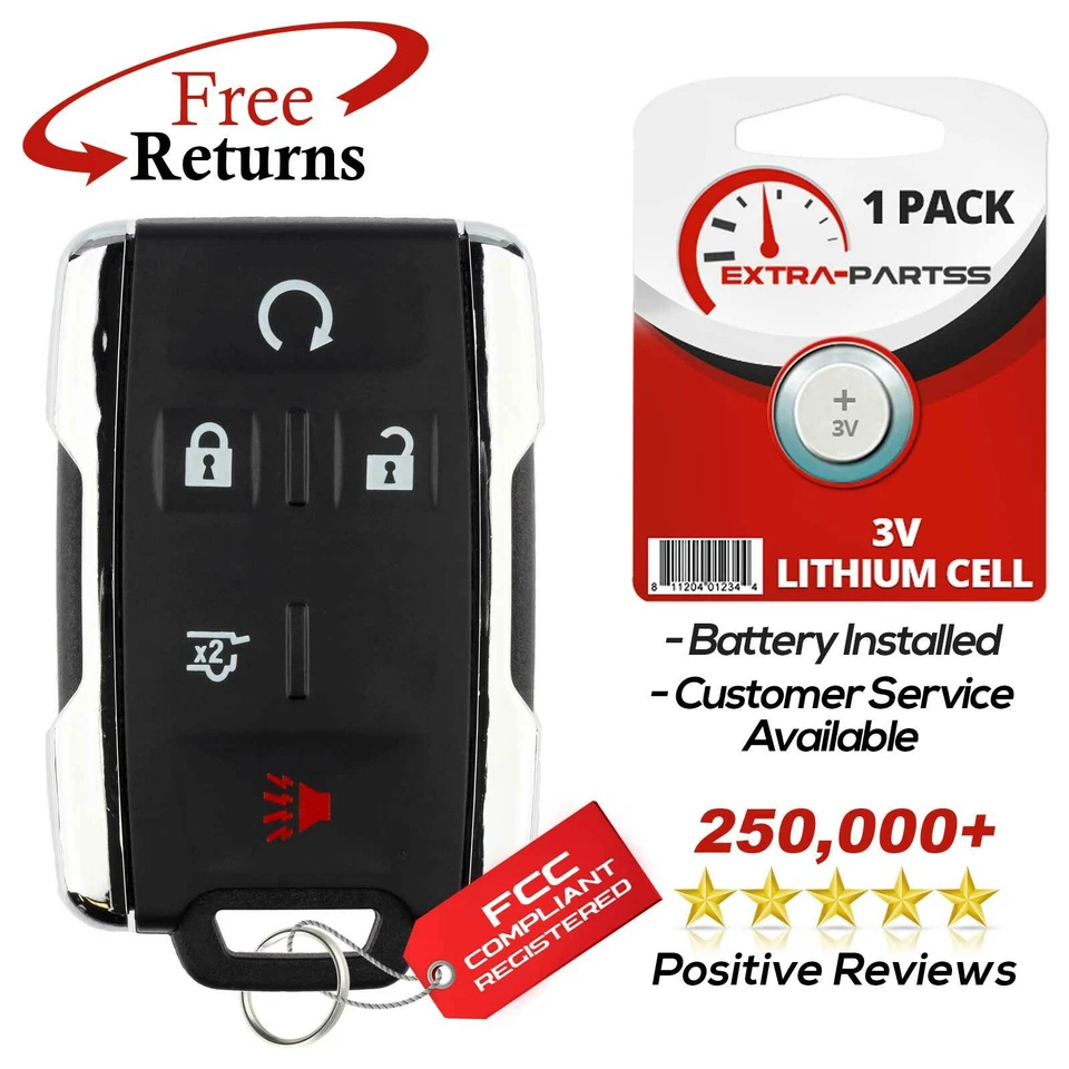 Remote Fob 5btn Chrome for 2015 2016 2017 2018 2019 2020 Chevrolet Suburban Foto 1 de 1