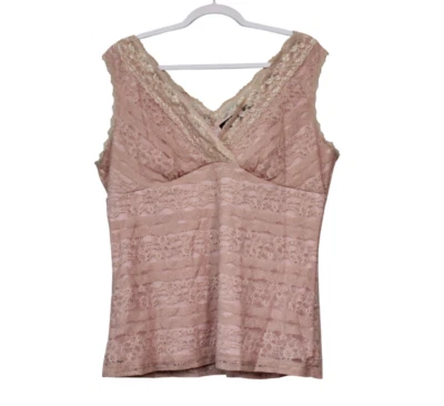 Y2K Babydoll Blouse Size XL Pink Lace Coquette Feminine Fairy Grunge Stretch USA - Image 1 of 4