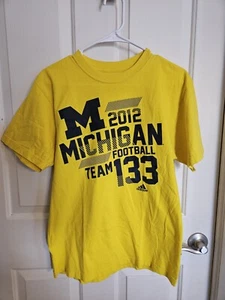 Adidas 2012 University of Michigan Football Team 133 Adult Medium Yellow TShirt - Picture 1 of 3