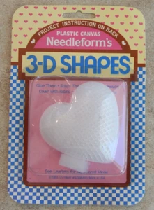 VTG (1983) New NeedleForm Plastic Canvas 3D Shapes Hearts Love - Picture 1 of 3