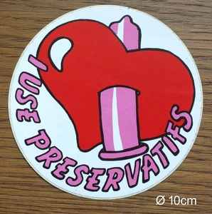 Alter Sticker Aufkleber Kondom  Kondomautomat France Preservatifs 90er Jahre - Bild 1 von 1