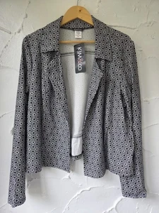 Kim Co Size Large Lightweight Jacket Black White New - Picture 1 of 6