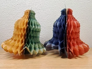1950s Vintage Harley-Quin Honeycomb Paper Christmas Bells Christmas Decorations - Picture 1 of 11
