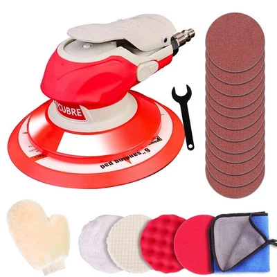 RYCUBRE 6-Inch Pneumatic Orbital Air Sander/12000 RPM High-Speed DA Sander/Ideal for ...