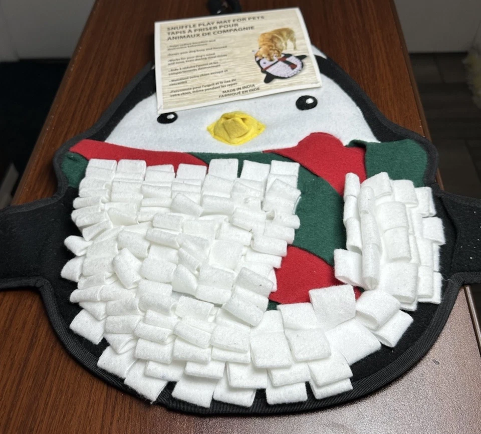 Christmas Penguins Shaped Snuffle Play Mat For Pets Dogs NWT Holiday - Image 1 of 4