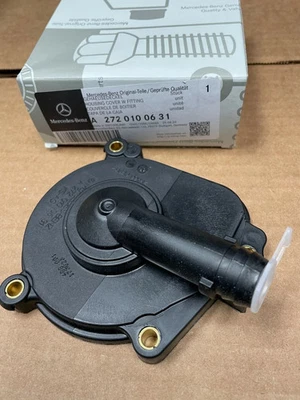 Cubierta separadora de aceite de motor Mercedes / válvula de ventilación de cárter GENUINA Foto 1 de 4