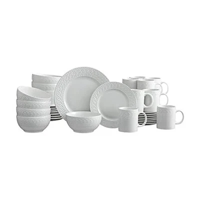Sylvia 32-Piece White Dinnerware Set, Service for 8, Durable Stoneware Plates... - Image 1 of 4