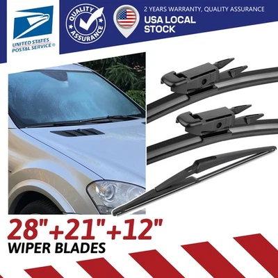 Limpiaparabrisas de 28" y 21" y 12" para Mercedes-Benz GL320 GL550 GL500 reemplazar Foto 1 de 4