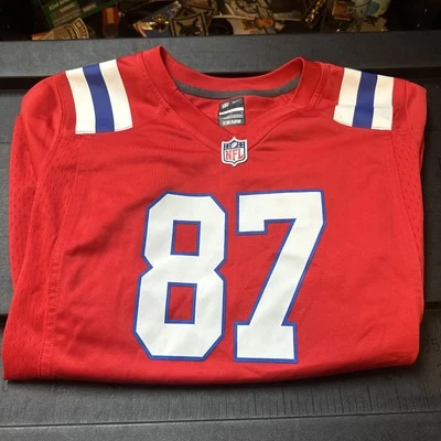 Camiseta Nike Juvenil Grande Sobre el Campo NFL Gronkowski New England Patriots Rara Foto 1 de 4