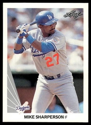 1990 Leaf Mike Sharperson Los Angeles Dodgers #490 - Image 1 of 2