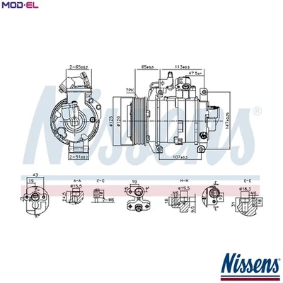 COMPRESSOR AIR CONDITIONING 891044 FOR HONDA K24Z3 2.4L 4cyl ACCORD VIII - Image 1 of 4