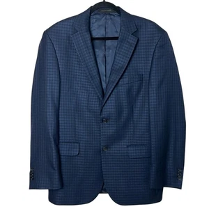 Jos. A. Blazer abrigo deportivo Bank Reserve azul negro a cuadros seda y lana 41R - Imagen 1 de 11