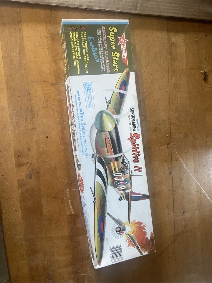 Super Stars Aviones Clásicos Spitfire 2 Balsa Madera Verdadera Escala Modelo Volador Foto 1 de 4