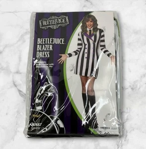 Beetlejuice Blazer Dress Women Adult Large L 12-14 Spirit Halloween Costume New - Picture 1 of 6