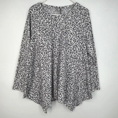 Sobre Verde Mujer 1X Pullover Tejido Top Blanco Negro Estampado Animal Mangas Largas Foto 1 de 4